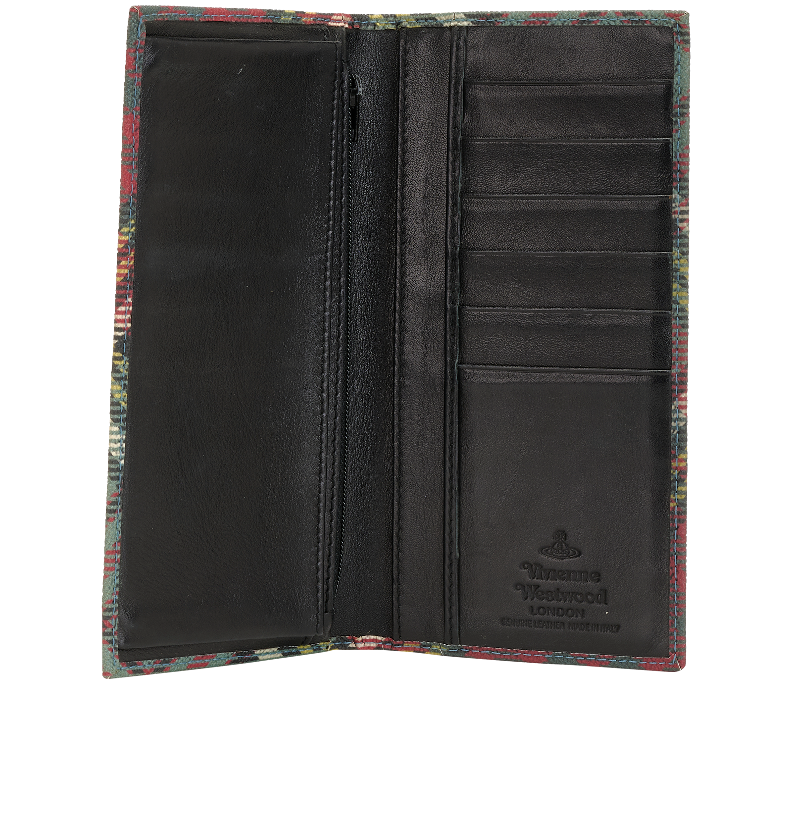 Vivienne Westwood Long Wallet, &pound;110, Accessories, Blue/Red/Yellow, Canvas/Leather, Other view